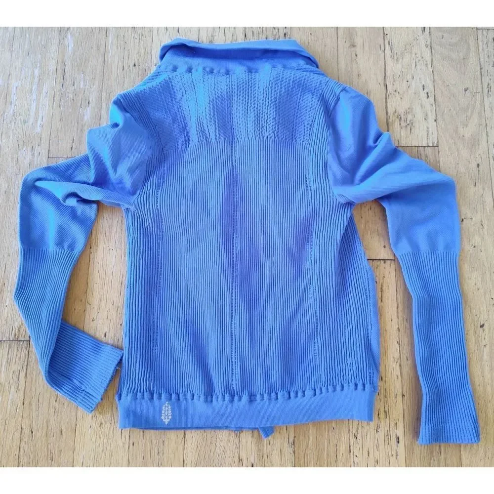 FREE PEOPLE MERCURY MOTO JACKET BLUE NWT SZ M/L - Picture 2 of 10